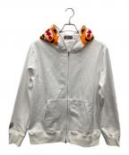 A BATHING APEア ベイシング エイプ）の古着「タイガージップパーカー」｜ホワイト