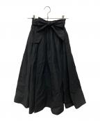 STRATAエストラータ）の古着「コットンナイロンタックギャザースカート」｜ブラック