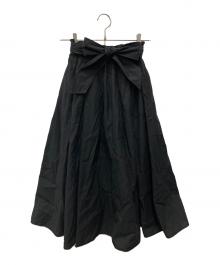 STRATA（エストラータ）の古着「コットンナイロンタックギャザースカート」｜ブラック