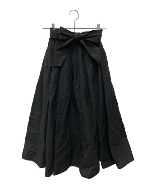 STRATA（エストラータ）STRATA (エストラータ) コットンナイロンタックギャザースカート ブラック サイズ:Sの古着・服飾アイテム