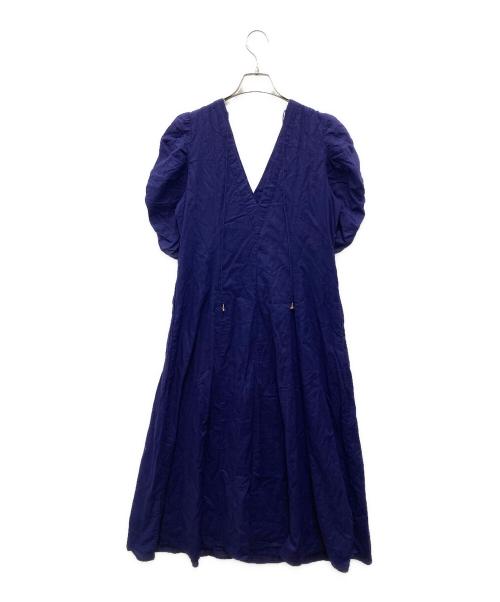 ne quittez pas（ヌキテパ）ne quittez pas (ヌキテパ) Dobby Stripe Plain Dress/ドビー ストライプ プレイン ドレス パープル サイズ:不明（実寸をご確認ください）の古着・服飾アイテム