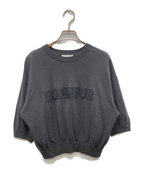 SLOBE IENA（スローブ イエナ）SLOBE IENA (スローブ イエナ) ペーパーコットンロゴニット グレー サイズ:Fの古着・服飾アイテム