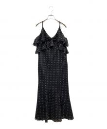 SLOBE IENA（スローブ イエナ）の古着「ドットラッフルキャミワンピース」｜ブラック