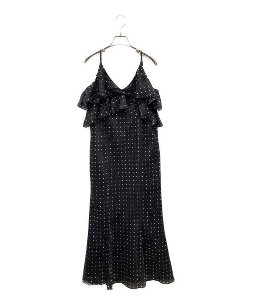 SLOBE IENA（スローブ イエナ）SLOBE IENA (スローブ イエナ) ドットラッフルキャミワンピース ブラック サイズ:不明（実寸をご確認ください） 未使用品の古着・服飾アイテム