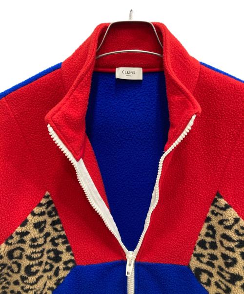 CELINE（セリーヌ）CELINE (セリーヌ) 21SS THE DANCING KID/ブロックフリースブルゾン レッド×ブルー サイズ:Mの古着・服飾アイテム