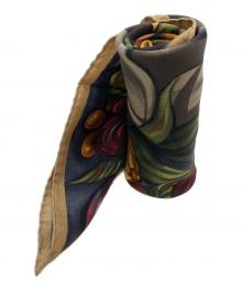 Christian Dior（クリスチャン ディオール）の古着「大判シルクスカーフ」｜ベージュ×ネイビー