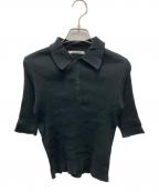 AURALEEオーラリー）の古着「GIZA HIGH GAUGE RIB KNIT POLO」｜ブラック
