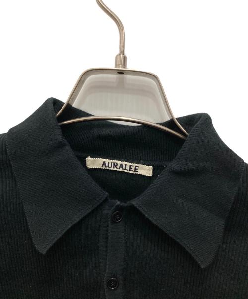AURALEE（オーラリー）AURALEE (オーラリー) GIZA HIGH GAUGE RIB KNIT POLO ブラック サイズ:1の古着・服飾アイテム