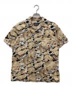 STUDIO D'ARTISANステュディオダルチザン）の古着「百虎 アロハシャツ」｜ベージュ×ブラック