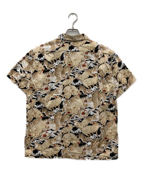 STUDIO D'ARTISAN（ステュディオダルチザン）STUDIO D'ARTISAN (ステュディオダルチザン) 百虎 アロハシャツ ベージュ×ブラック サイズ:40の古着・服飾アイテム