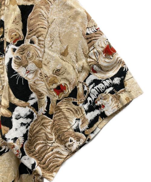 STUDIO D'ARTISAN（ステュディオダルチザン）STUDIO D'ARTISAN (ステュディオダルチザン) 百虎 アロハシャツ ベージュ×ブラック サイズ:40の古着・服飾アイテム