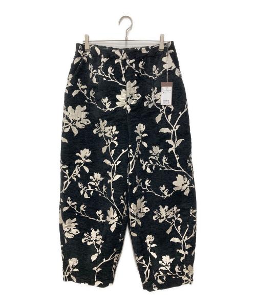 Ayane（アヤネ）ayane (アヤネ) 花柄ジャガードバレルレッグパンツ ホワイト×ブラック サイズ:44 未使用品の古着・服飾アイテム