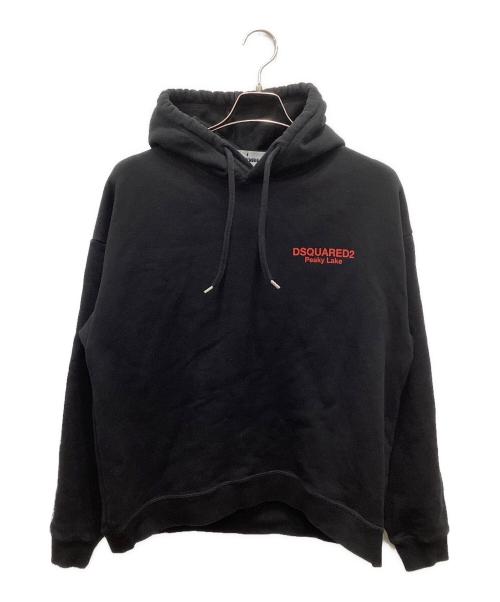 DSQUARED2（ディースクエアード）DSQUARED2 (ディースクエアード) PEARKY LAKE RELAX FIT HOODIE SWEATSHIRT ブラック サイズ:Sの古着・服飾アイテム