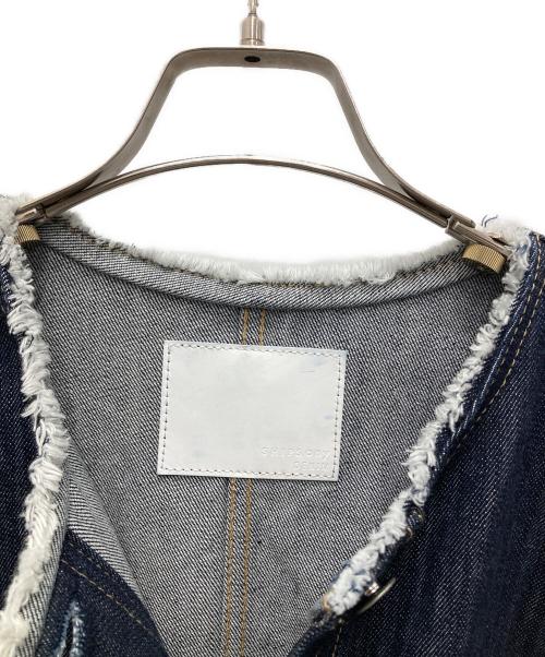 SHIPS any（シップスエニィ）SHIPS any (シップスエニィ) ノーカラーデニムブルゾン インディゴ サイズ:Fの古着・服飾アイテム