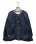 SHIPS any（シップスエニィ）の古着「ノーカラーデニムブルゾン」｜インディゴ