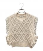 MACPHEEマカフィー）の古着「パターンケーブル クルーネックベスト」｜ベージュ