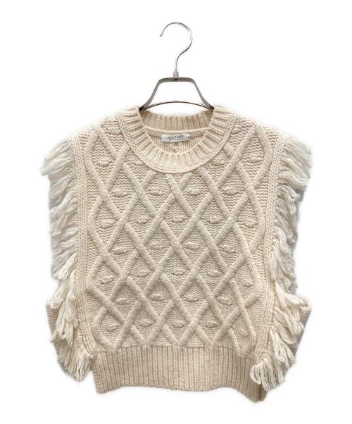 MACPHEE（マカフィー）MACPHEE (マカフィー) パターンケーブル クルーネックベスト ベージュ サイズ:Sの古着・服飾アイテム