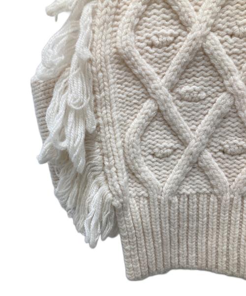 MACPHEE（マカフィー）MACPHEE (マカフィー) パターンケーブル クルーネックベスト ベージュ サイズ:Sの古着・服飾アイテム