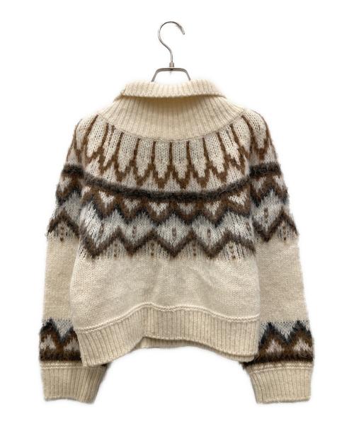 MACPHEE（マカフィー）MACPHEE (マカフィー) ウールアルパカナイロン ハイネックプルオーバー アイボリー サイズ:Sの古着・服飾アイテム