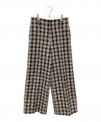 TOMORROW LAND collectionトゥモローランドコレクション）の古着「カラーネップシェファードチェック ワイドパンツ」｜マルチカラー