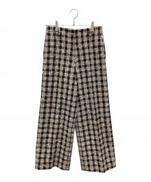 TOMORROW LAND collection（トゥモローランドコレクション）の古着「カラーネップシェファードチェック ワイドパンツ」｜マルチカラー
