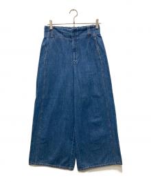 MACPHEE（マカフィー）の古着「オーガニックコットンデニム ワイドクロップドパンツ」｜ブルー