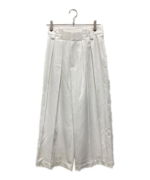 cygne（シーニュ）cygne (シーニュ) ハイウエストタックワイドパンツ ホワイト サイズ:1の古着・服飾アイテム