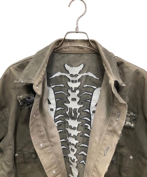 FR(13)NDS（フレンズ）FR(13)NDS (フレンズ) Back Bone Shir カーキ サイズ:Fの古着・服飾アイテム