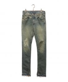 OFFWHITE（オフホワイト）の古着「バイアスデニムパンツ」｜インディゴ