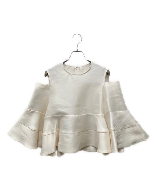 Heve（ヘイヴ）Heve (ヘイヴ) カットオフシルキーブラウス アイボリー サイズ:F 未使用品の古着・服飾アイテム