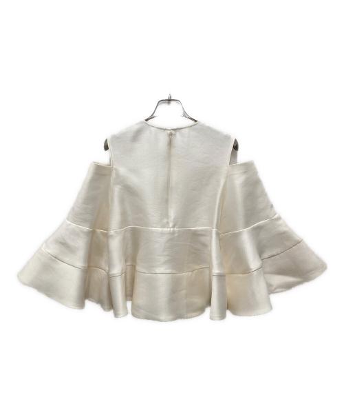 Heve（ヘイヴ）Heve (ヘイヴ) カットオフシルキーブラウス アイボリー サイズ:F 未使用品の古着・服飾アイテム