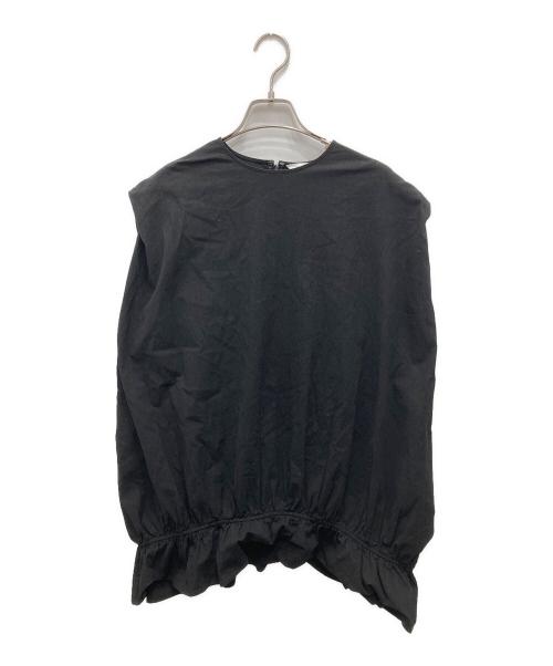 CLANE（クラネ）CLANE (クラネ) ROUND HEM GATHER TOPS/ラウンド ヘム ギャザー トップス ブラック サイズ:1の古着・服飾アイテム