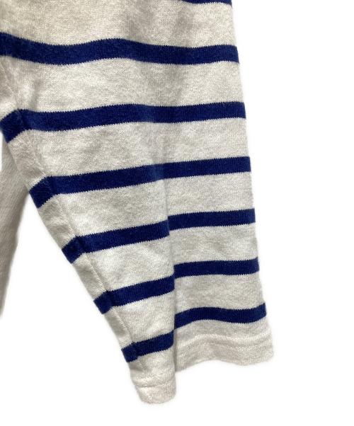 CLANE（クラネ）CLANE (クラネ) WIDE HENRY NECK BORDER TOPS/ワイド ヘンリー ネック ボーダー トップス ホワイト×ブルー サイズ:1の古着・服飾アイテム