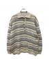 CLANE（クラネ）の古着「MULTI BORDER KNIT POLO TOP/マルチ ボーダー ニット ポロ トップ」｜アイボリー