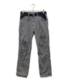 VANSON（バンソン）の古着「ストライプワークパンツ」｜ホワイト×ネイビー