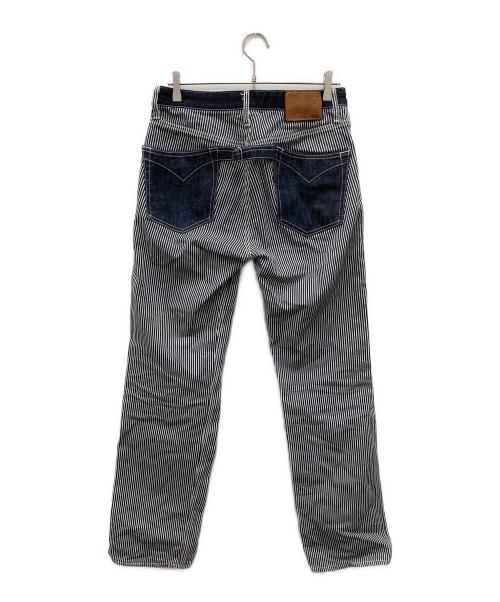 VANSON（バンソン）VANSON (バンソン) ストライプワークパンツ ホワイト×ネイビー サイズ:30の古着・服飾アイテム