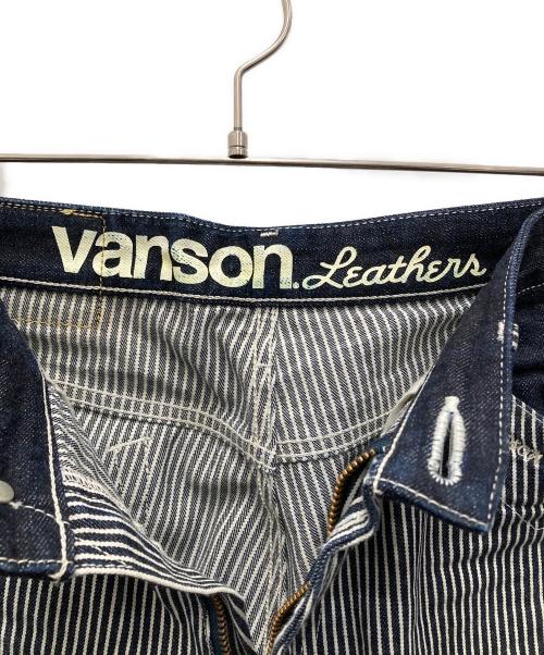 VANSON（バンソン）VANSON (バンソン) ストライプワークパンツ ホワイト×ネイビー サイズ:30の古着・服飾アイテム