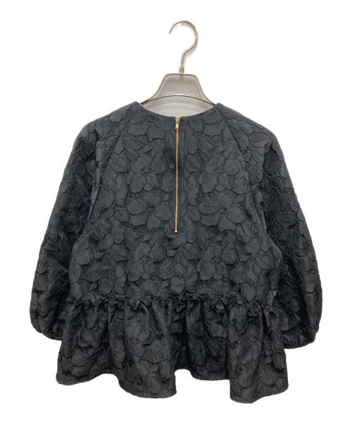 Demi-Luxe Beams（デミルクス ビームス）Demi-Luxe BEAMS (デミルクス ビームス) ジャカード パフスリーブプルオーバー ブラック サイズ:36の古着・服飾アイテム