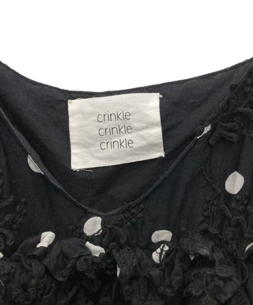 crinkle crinkle crinkle（クリンクル クリンクル クリンクル）crinkle crinkle crinkle (クリンクル クリンクル クリンクル) 3D embroidery dot camisole ブラック サイズ:Fの古着・服飾アイテム