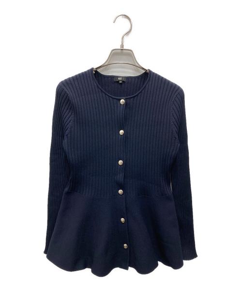 PLST（プラステ）PLST (プラステ) ホールガーメントペプラムカーディガン ネイビー サイズ:Sの古着・服飾アイテム