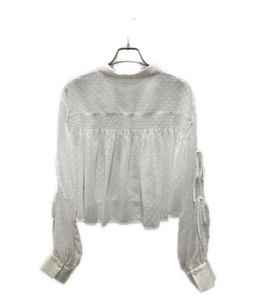 JILL BY JILLSTUART（ジル バイ ジルスチュアート）JILL BY JILLSTUART (ジル バイ ジルスチュアート) バックギャザーシアーシャツ ホワイト サイズ:FRの古着・服飾アイテム