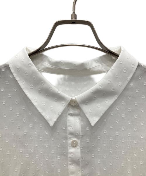 JILL BY JILLSTUART（ジル バイ ジルスチュアート）JILL BY JILLSTUART (ジル バイ ジルスチュアート) バックギャザーシアーシャツ ホワイト サイズ:FRの古着・服飾アイテム