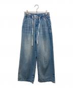 ARPEGE STORYアルページュストーリー）の古着「テンセル混ドロストデニムパンツ」｜ブルー