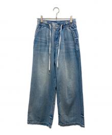 ARPEGE STORY（アルページュストーリー）の古着「テンセル混ドロストデニムパンツ」｜ブルー