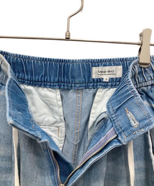 ARPEGE STORY（アルページュストーリー）Arpege story (アルページュストーリー) テンセル混ドロストデニムパンツ ブルー サイズ:1の古着・服飾アイテム