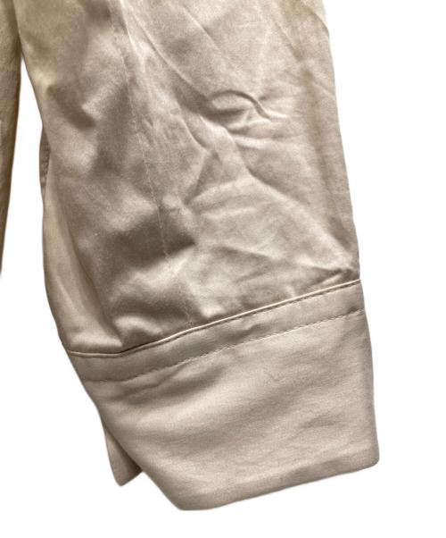 BALLSEY（ボールジィ）BALLSEY (ボールジィ) ハイカウントサテン ネックフリルブラウス ベージュ サイズ:36の古着・服飾アイテム