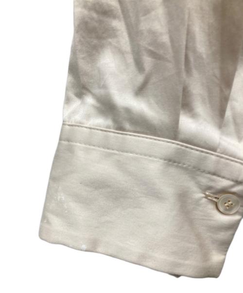 BALLSEY（ボールジィ）BALLSEY (ボールジィ) ハイカウントサテン ネックフリルブラウス ベージュ サイズ:36の古着・服飾アイテム