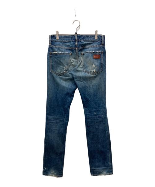 DSQUARED2（ディースクエアード）DSQUARED2 (ディースクエアード) ダメージ加工デニムパンツ ブルー サイズ:44の古着・服飾アイテム