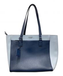 Kate Spade（ケイトスペード）の古着「レザートートバッグ」｜ネイビー×ブルー