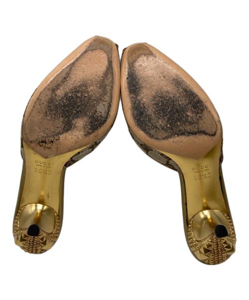 GUCCI（グッチ）GUCCI (グッチ) GGキャンバスオープントゥミュール ベージュ サイズ:23の古着・服飾アイテム